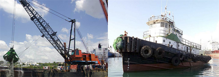 Clamshell Dredge with 4 m3, 5 m3 and 8 m3 Grabs & 1650hp Tug